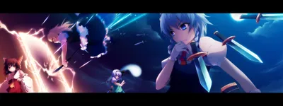 Misty Reimu Wallpaper Abstract Wallpaper 4K 3200x1200 Reimu, Hakurei, Marisa, Kirisame, Sakuya, Izayoi, Youmu, Konpaku, Anime, Touhou, Desktop, Red, Gray, Ultrawide, QHD