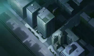 Misty Anime Wallpaper World Wallpaper 4K 2511x1505 Hd, Anime-style, Original, Artwork, Of, A, Cityscape, Featuring, Tall, Buildings, Streets, Rendered, Gray, Ultrawide, Full HD