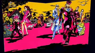 Vibrant Anime Characters Jojo Bizarre Abstract Wallpaper 4K 1920x1080 Hd, Pc, Desktop, Wallpaper, Featuring, Vibrant, Anime, Characters, Jojo, 039, Bizarre, Adventure, Red, Pink, Yellow, Ultrawide, Full HD