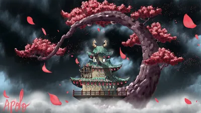 Anime One Piece Black/Dark Wallpaper 4K 8000x4501 8k, Ultra, Hd, Anime, One, Piece, Wallpaper, Featuring, Detailed, Traditional, Japanese, Temple, White, Gray, Ultrawide, 4k
