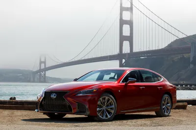 Red Lexus Sedan World Wallpaper 4K 4096x2734 Red, Lexus, Ls, 500, Sedan, Parked, By, The, Waterfront, Golden, Gate, Bridge, White, Landscape, 4k
