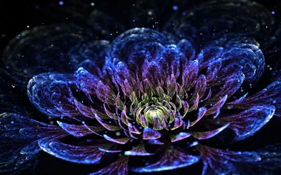 Calm Abstract Wallpaper Nature Wallpaper 4K 1920x1200 Abstract, Fractal, Design, Resembling, A, Glowing, Multi-layered, Flower, Vibrant, Blue, Purple, Hues, Red, Brown, Ultrawide, Full HD