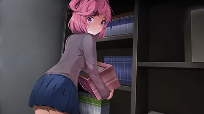 Moody Natsuki Wallpaper Games Wallpaper 4K 1920x1080 Hd, Pc, Desktop, Wallpaper, Featuring, Natsuki, From, The, Video, Game, Doki, Literature, Gray, Ultrawide, Full HD
