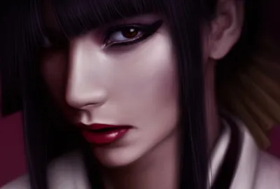 Artistic Close Portrait Black/Dark Wallpaper 4K 1920x1300 Artistic, Close-up, Portrait, Of, A, Woman, With, Striking, Makeup, Dark, Hair, Captured, Gray, Landscape, Full HD