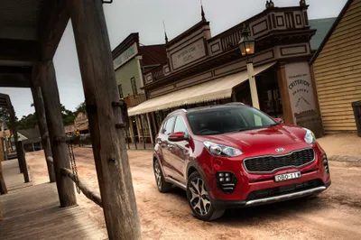 Crisp Red Wallpaper Cars Wallpaper 4K 4000x2667 Red, Kia, Sportage, Suv, Parked, On, A, Dusty, Old, West, Main, Street, Gray, White, Landscape, 4k