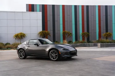 Sleek Silver Wallpaper Cars Wallpaper 4K 3000x2001 Silver, Mazda, Mx-5, Car, Parked, In, Front, Of, Colorful, Striped, Wall, Captured, Gray, White, Landscape, QHD