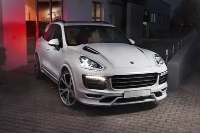 Sleek White Wallpaper Cars Wallpaper 4K 3000x2000 White, Porsche, Cayenne, Suv, Parked, On, A, Dimly, Lit, Street, Showcasing, Sleek, Gray, Landscape, QHD