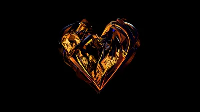 Abstract Heart Shaped Black/Dark Wallpaper 4K 2560x1440 Abstract, Heart-shaped, Facets, In, Vibrant, Orange, And, Black, Creating, Striking, Desktop, Brown, Ultrawide, QHD