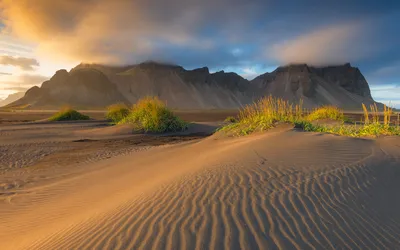 Vestrahorn Mountain Iceland Sand Nature Wallpaper 4K 1920x1200 Hd, Desktop, Wallpaper, Of, Vestrahorn, Mountain, In, Iceland, Showcasing, Sand, Dunes, Green, Orange, Brown, Ultrawide, Full HD