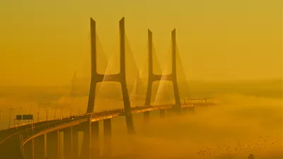 Serene Man Wallpaper World Wallpaper 4K 1920x1080 Man, Made, Vasco, Da, Gama, Bridge, Hd, Desktop, Purple, Orange, Ultrawide, Full HD