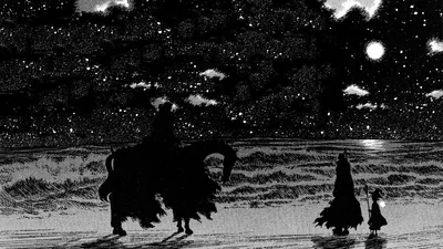 Vivid Anime Wallpaper Space Wallpaper 4K 1920x1080 A, Striking, Hd, Wallpaper, From, The, Anime, Berserk, Featuring, Silhouetted, Figures, Against, Black, Ultrawide, Full HD