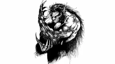 Epic Dark Wallpaper Black/Dark Wallpaper 4K 4350x2446 A, Dark, Powerful, Werewolf, With, Intense, Features, And, Striking, Claws, Depicted, Detailed, White, Ultrawide, 4k