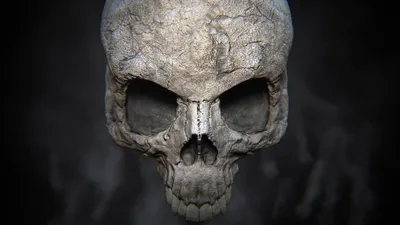 Bold Dark Wallpaper Black/Dark Wallpaper 4K 3850x2166 Dark, Cracked, Skull, Rendered, In, 4k, Ultra, Hd, Set, Against, Smoky, Black, Gray, Ultrawide