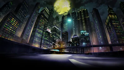 Anime Cityscape Garo Vanishing Line World Wallpaper 4K 1920x1080 Hd, Anime, Cityscape, From, Garo:, Vanishing, Line, Shows, Illuminated, Skyscrapers, Under, Gray, Ultrawide, Full HD