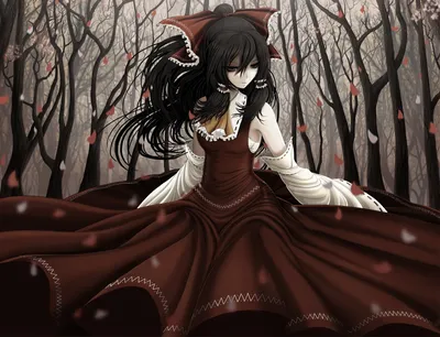 Anime Reimu Hakurei Touhou Black/Dark Wallpaper 4K 3018x2304 Anime, Hd, Desktop, Wallpaper, Featuring, Reimu, Hakurei, From, Touhou, Dressed, Red, Gown, Gray, Brown, Landscape, QHD