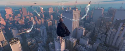 Crisp Woman Wallpaper World Wallpaper 4K 3192x1316 A, Woman, In, Flowing, Dress, Stands, Atop, Skyscraper, Futuristic, Sci‑fi, City, Rockets, Gray, Brown, Ultrawide, QHD