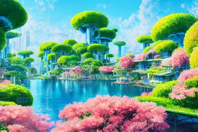 Vibrant Sci City World Wallpaper 4K 1920x1280 Hd, Desktop, Wallpaper, Of, A, Vibrant, Sci‑fi, City, Futuristic, Architecture, Lush, Colorful, White, Landscape, Full HD