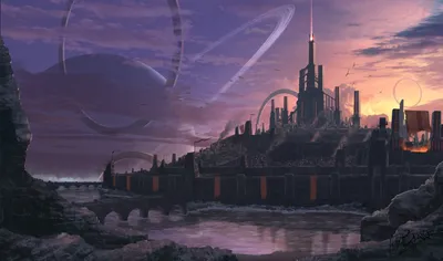 Calm Fantasy Wallpaper World Wallpaper 4K 3185x1883 Hd, Fantasy, Cityscape, Wallpaper, Featuring, A, Futuristic, City, Beside, River, Under, Twilight, Black, Brown, Ultrawide, QHD