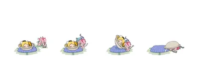 Chibi Mami Tomoe Madoka Fantasy Wallpaper 4K 3840x1200 Chibi, Mami, Tomoe, And, Madoka, Kaname, Curled, Up, Cushions, Against, White, Backdrop, Ultrawide, 4k