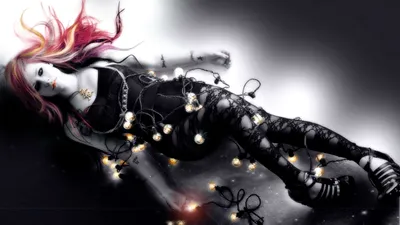 Stylized Avril Lavigne Glowing String Abstract Wallpaper 4K 1920x1080 Hd, Pc, Desktop, Wallpaper, Featuring, A, Stylized, Image, Avril, Lavigne, Glowing, String, White, Ultrawide, Full HD