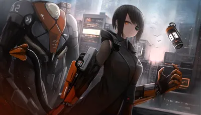 Epic Anime Wallpaper Technology Wallpaper 4K 2800x1600 Anime-style, Original, Hd, Desktop, Wallpaper, Featuring, A, Futuristic, Cityscape, Dark-haired, Character, Robotic, White, Gray, Ultrawide, QHD