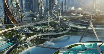 Futuristic Tomorrowland Cityscape Advanced World Wallpaper 4K 4096x2160 Hd, Desktop, Wallpaper, Featuring, A, Futuristic, Tomorrowland, Cityscape, Advanced, Architecture, Intertwining, Roads, Gray, Ultrawide, 4k