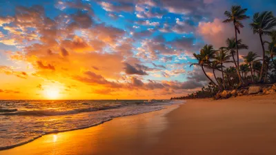 Vibrant Sunset Serene Beach Nature Wallpaper 4K 3840x2160 4k, Ultra, Hd, Desktop, Wallpaper, Of, A, Vibrant, Sunset, Over, Serene, Beach, Brown, Purple, Orange, Ultrawide