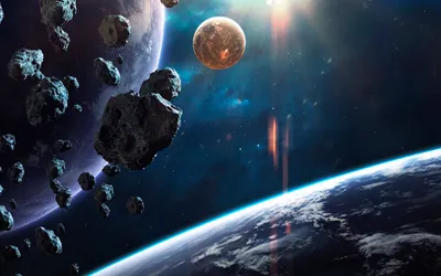 Dreamy Depicting Wallpaper Space Wallpaper 4K 1920x1200 Hd, Pc, Desktop, Wallpaper, Depicting, A, Sci‑fi, Planetscape, Asteroids, Floating, Near, Planet, White, Ultrawide, Full HD