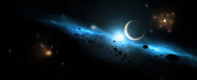 Sci Space Depicting Planet Space Wallpaper 4K 6208x2516 4k, Ultra, Hd, Sci‑fi, Space, Scene, Depicting, A, Planet, Near, Bright, Star, White, Ultrawide