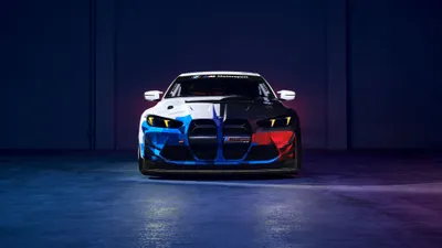 Front Car Vibrant Racing Cars Wallpaper 4K 3840x2160 Front, View, Of, A, Bmw, M4, Car, With, Vibrant, Racing, Livery, Under, Brown, Ultrawide, 4k