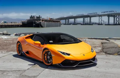 Orange Supercar Near Cars Wallpaper 4K 2978x1925 Orange, Lamborghini, Huracan, Supercar, Parked, Near, A, Waterfront, Bridge, Captured, High-definition, Desktop, Gray, Ultrawide, QHD