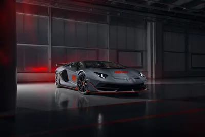 Silver Svj Supercar Cars Wallpaper 4K 7952x5304 Silver, Lamborghini, Aventador, Svj, Supercar, In, A, Dim, Industrial, Garage, Red, Accents, Gray, Landscape, 4k