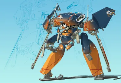 Anime Mech Robot Technology Wallpaper 4K 1920x1327 Hd, Desktop, Wallpaper, Featuring, An, Anime-style, Mech, Robot, Orange, Blue, Design, Set, Pink, White, Gray, Landscape, Full HD