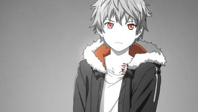 Yukine Noragami Orange Abstract Wallpaper 4K 1912x1080 Hd, Wallpaper, Featuring, Yukine, From, Noragami, With, Orange, Eyes, Tattoo, Hood, Grey, White, Gray, Ultrawide