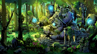 Epic Fantasy Wallpaper Fantasy Wallpaper 4K 3840x2160 4k, Ultra, Hd, Fantasy, Pc, Wallpaper, Depicting, An, Ancient, Moss-covered, Statue, Glowing, Brown, Yellow, Gray, Ultrawide