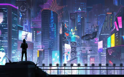 Vibrant Futuristic Sci Cityscape World Wallpaper 4K 1920x1200 A, Vibrant, Futuristic, Sci‑fi, Cityscape, At, Night, Glowing, Neon, Lights, Towering, Skyscrapers, White, Brown, Ultrawide, Full HD