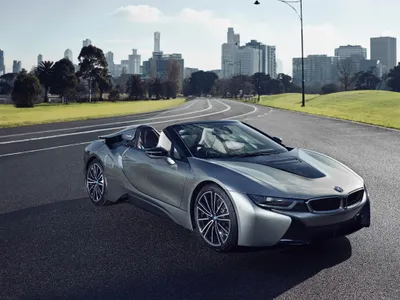 Epic Silver Wallpaper Cars Wallpaper 4K 4096x3073 Silver, Bmw, I8, Supercar, Parked, On, A, Scenic, Open, Road, City, Skyline, Gray, White, Landscape, 4k