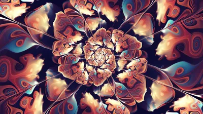 Abstract Fractal Design Resembling Blooming Abstract Wallpaper 4K 1920x1080 Abstract, Fractal, Design, Resembling, A, Blooming, Flower, In, Vibrant, Colors, Created, Desktop, White, Brown, Gray, Ultrawide, Full HD