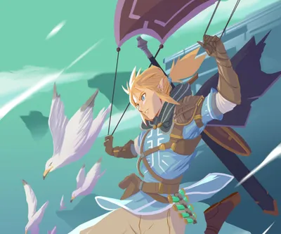 Misty Link Wallpaper Animals Wallpaper 4K 2048x1707 Link, From, The, Video, Game, Legend, Of, Zelda, Tears, Kingdom, Glides, Paraglider, Gray, Square, Full HD