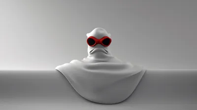 Bright Dark Wallpaper Minimal Wallpaper 4K 1920x1080 Dark, Minimalist, Ghost, Draped, In, A, White, Sheet, Red, Sunglasses, Hovering, Above, Gray, Ultrawide, Full HD