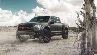 Black Truck Rugged Dirt Nature Wallpaper 4K 5120x2880 A, Black, Ford, F-150, Truck, Parked, On, Rugged, Dirt, Terrain, Under, Cloudy, White, Ultrawide, 4k