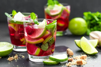 Mojito Cocktails Short Glasses Lime Black/Dark Wallpaper 4K 2000x1333 Hd, Pc, Desktop, Wallpaper/background:, Mojito, Cocktails, In, Short, Glasses, Lime, Wedges, Mint, White, Gray, Ultrawide, Full HD