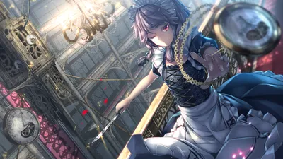 Sakuya Izayoi Anime Touhou Abstract Wallpaper 4K 1920x1080 Hd, Desktop, Wallpaper, And, Background, Featuring, Sakuya, Izayoi, Anime, Touhou, Showcasing, Her, White, Gray, Ultrawide, Full HD