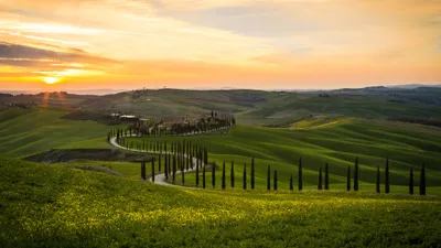 Dark Winding Wallpaper Nature Wallpaper 4K 3840x2160 Winding, Road, Through, Rolling, Hills, And, Cypress, Trees, Tuscany, Italy, Captured, Vibrant, White, Ultrawide, 4k