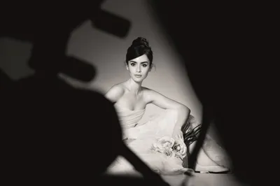 Black White English Black/Dark Wallpaper 4K 5561x3708 Black, And, White, 4k, Ultra, Hd, Image, Of, English, Actress, Lily, Collins, Gray, Landscape