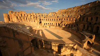 Bright Man Wallpaper World Wallpaper 4K 3840x2160 4k, Ultra, Hd, View, Of, The, Man-made, Amphitheatre, Jem, Showcasing, Ancient, Stone, Gray, Orange, Ultrawide