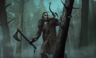 Dark Zombie Gaunt Undead Woodsman Nature Wallpaper 4K 1920x1161 Dark, Zombie, Hd, Pc, Desktop, Wallpaper, Gaunt, Undead, Woodsman, Bloodied, Axe, Bow, Gray, Ultrawide, Full HD
