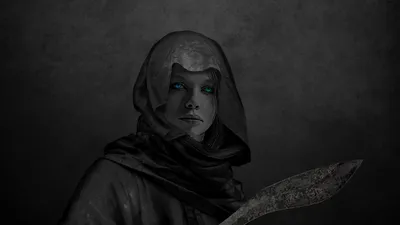 Vibrant Dark Wallpaper Black/Dark Wallpaper 4K 1920x1080 Dark, Hd, Pc, Desktop, Wallpaper, Of, A, Hooded, Woman, Pale, Face, Glowing, Brown, Black, Ultrawide, Full HD