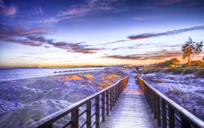 Hdr Photograph Sandy Beach Leading Nature Wallpaper 4K 1920x1200 Hdr, Photograph, Of, A, Sandy, Beach, Path, Leading, Ocean, Under, Vibrant, Sky, White, Ultrawide, Full HD