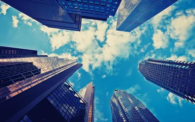 Towering Skyscrapers Reaching World Wallpaper 4K 1920x1200 Hd, Desktop, Wallpaper, Featuring, Towering, Skyscrapers, Reaching, Into, Bright, Blue, Sky, Dotted, White, Green, Ultrawide, Full HD